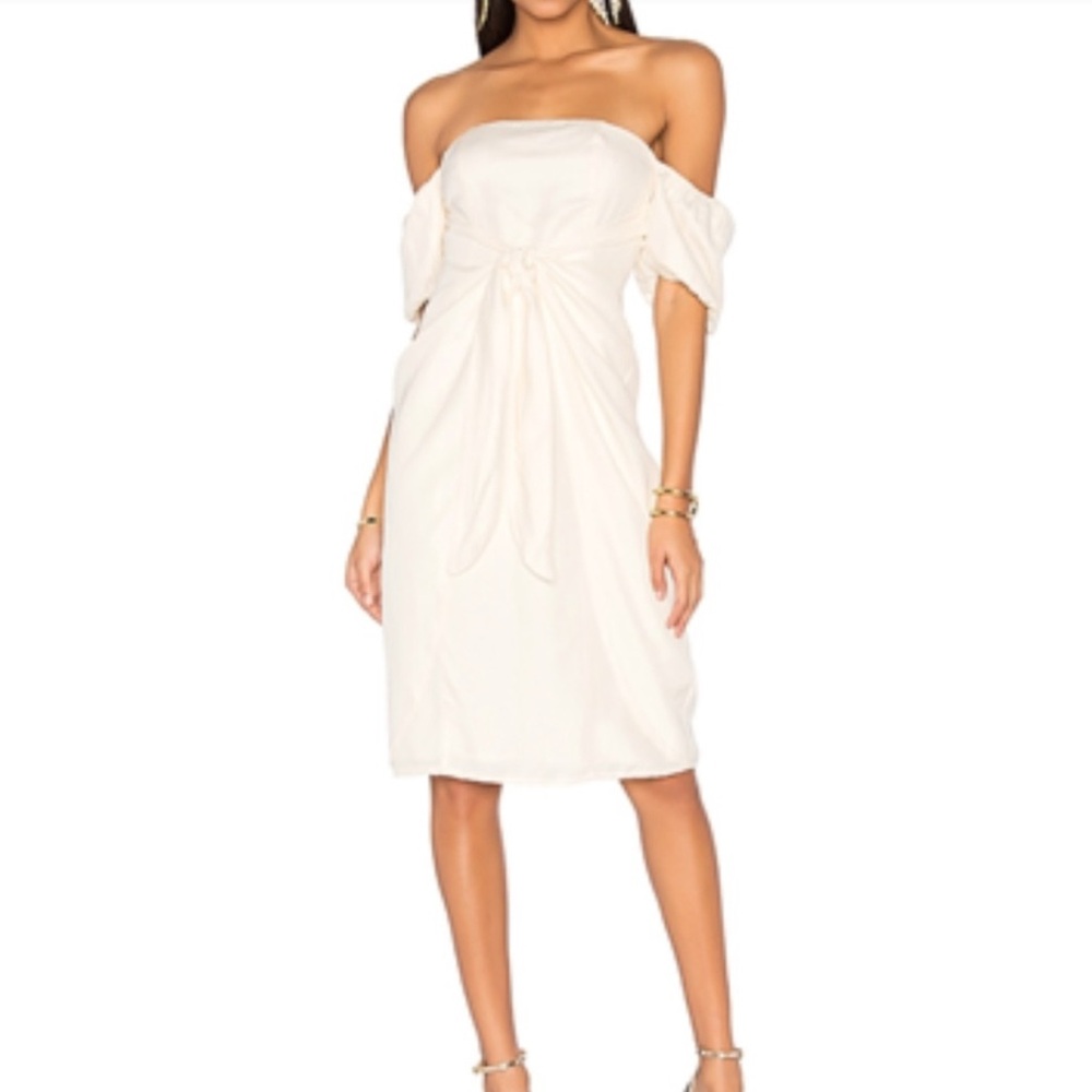 LPA Ivory Puff Sleeve Dress